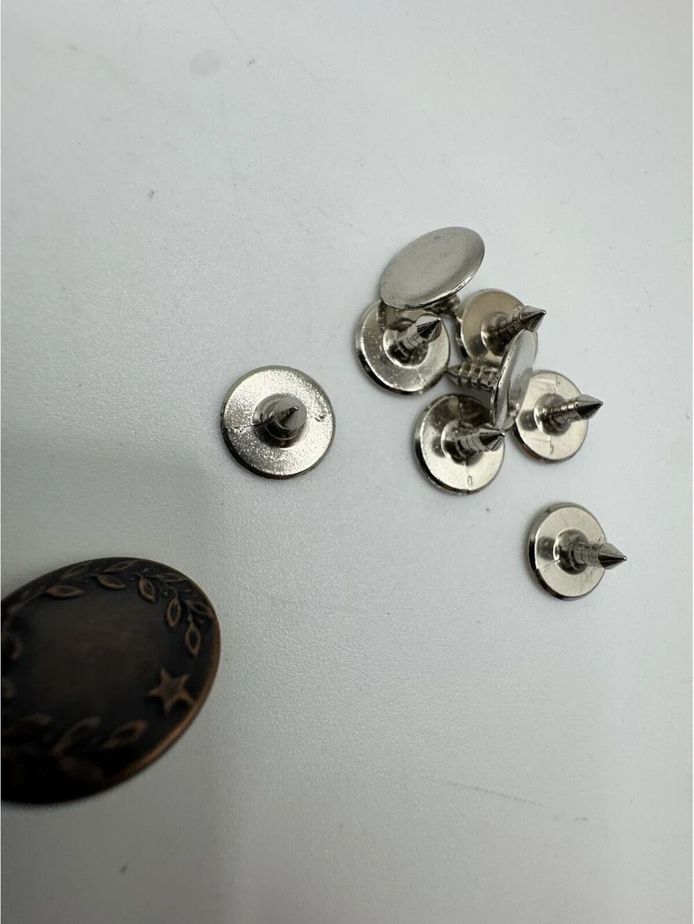 Lot Of 8 Vintage Levi Strauss Jeans Buttons With Backs